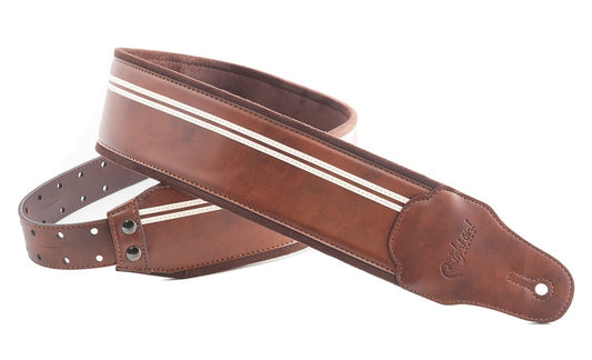 Right On Race 80 Brown HIgh Quality Vegan Guitar Strap