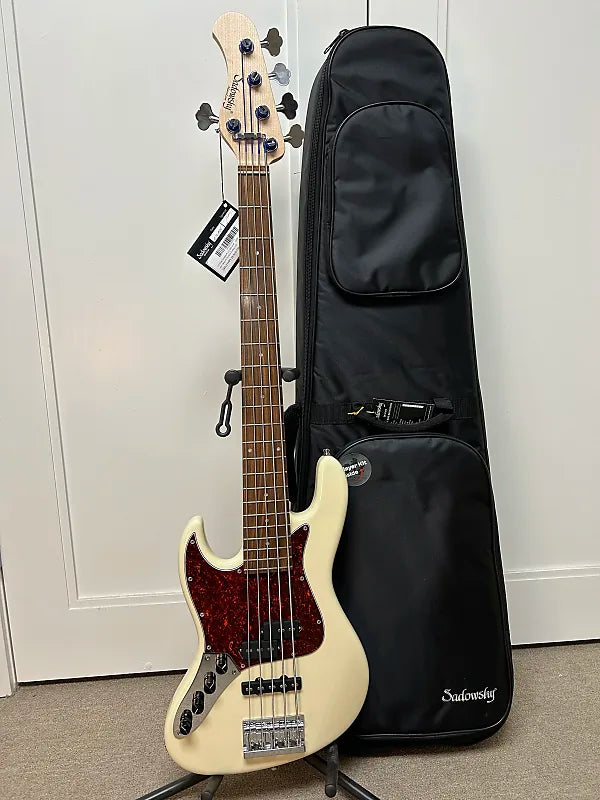 Sadowsky MetroLine 21-Fret Vintage Left Handed P/J 5-String Bass Red Alder Body - Olympic White