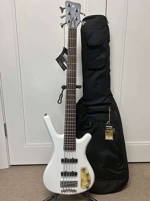 Warwick Rockbass Corvette Basic 5 String Bass - Solid White High Polish