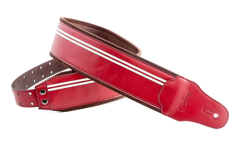 Right On Straps Race 80 Red Vegan High Quality Guitar Strap