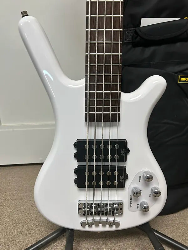 Warwick Rockbass Corvette $$ 5 String Bass - Solid White High Polish