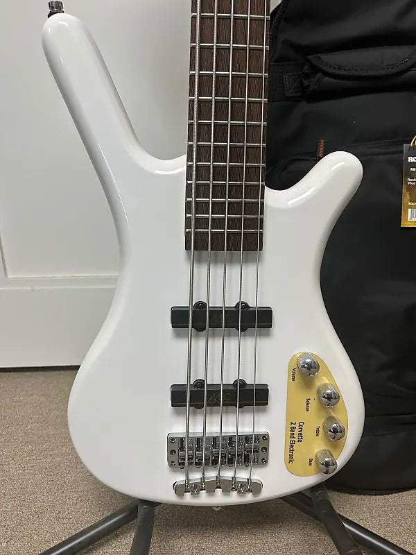 Warwick Rockbass Corvette Basic 5 String Bass - Solid White High Polish