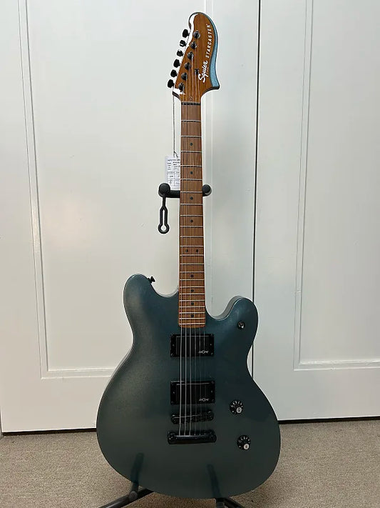 Squier Contemporary Active Starcaster Semi Hollowbody Electric Guitar- Gunmetal Metallic