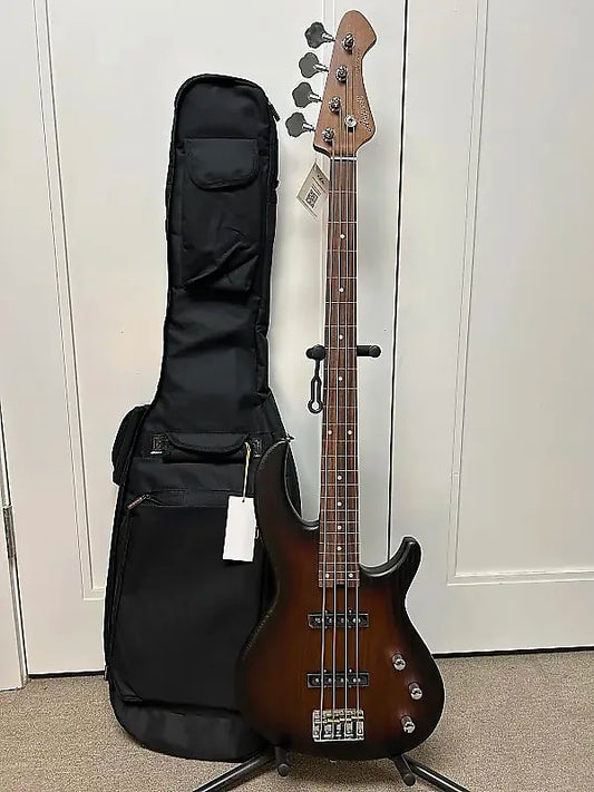 Aria Pro II Jaco Pastorius Tribute 313-JP Detroit Fretless Bass Guitar - Open Pore Sunburst w/Free Gigbag