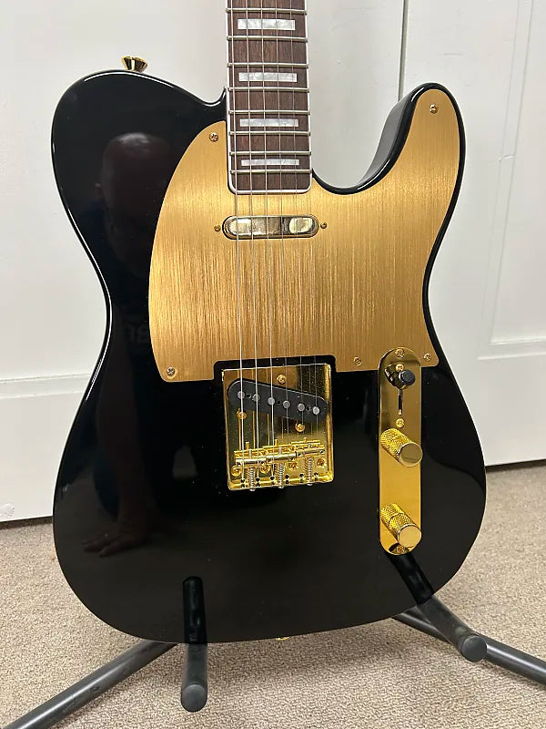 Squier 40th Anniversary Gold Edition Telecaster Electric Guitar - Black