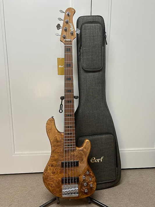 Cort GB Modern 5 Five String Bass Open Pore Vintage Natural