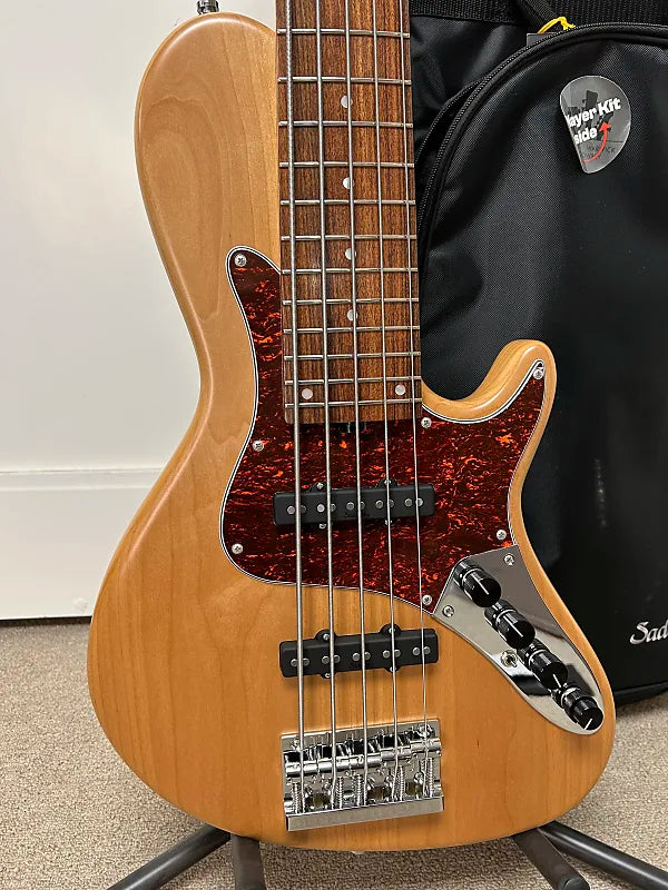 Sadowsky Metroline 24 Fret Singlecut Vintage Bass Red Alder Body 5 String - Natural Transparent Satin