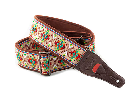 Right On Straps Lollapalooza II Beige High Quality Vegan Guitar Strap