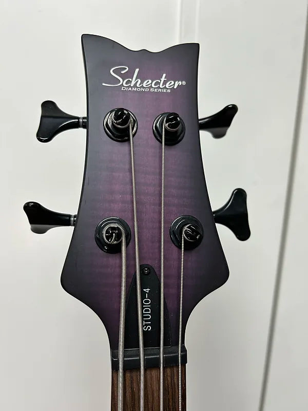 Schecter Stiletto Studio-4 Bass Guitar - Transparent Purple Burst