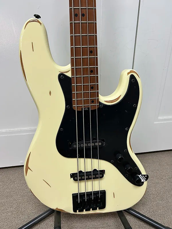 Schecter J-4 Nikki Sixx 4 String Bass - Worn Ivory