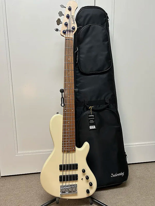 Sadowsky MetroLine 24 Fret 5 String Singelcut Soapbar Bass - Red Alder Body - Olympic White