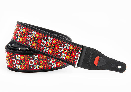 Right On Straps Legend JH Jimi Hendrix Red Vegan High Quality Guitar Strap